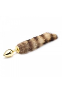 Анальная пробка с хвостиком Anal Plug Tail Gold L